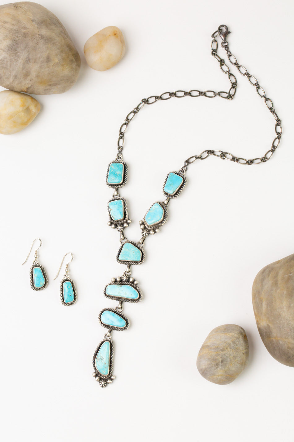 Eli Skeets Kingman Turquoise Statement Necklace And