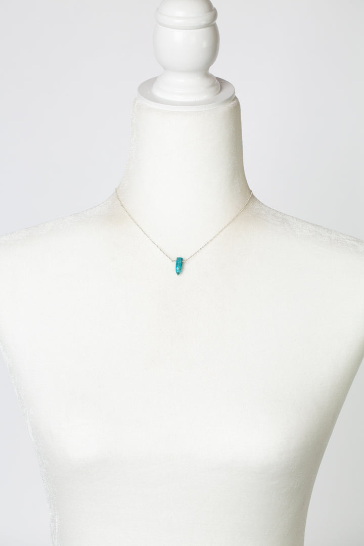 One Of A Kind 14.5-16.5" Turquoise Faceted Point Simple Necklace