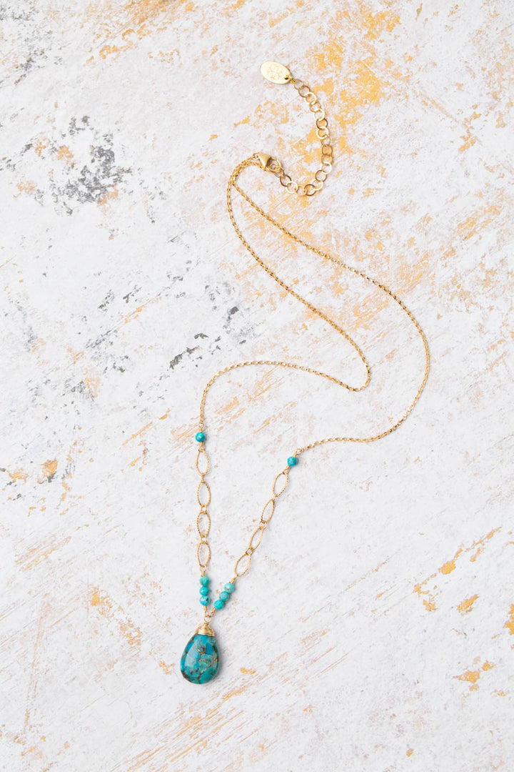 One Of A Kind 17-19" Turquoise Simple Necklace