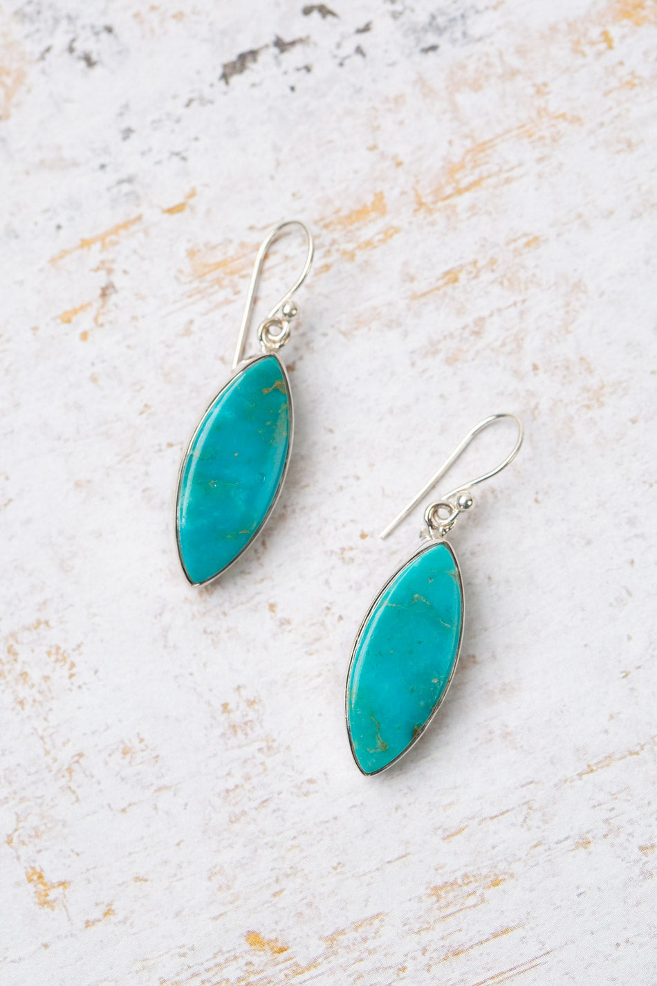 One Of A Kind Turquoise Marquise Statement Earrings