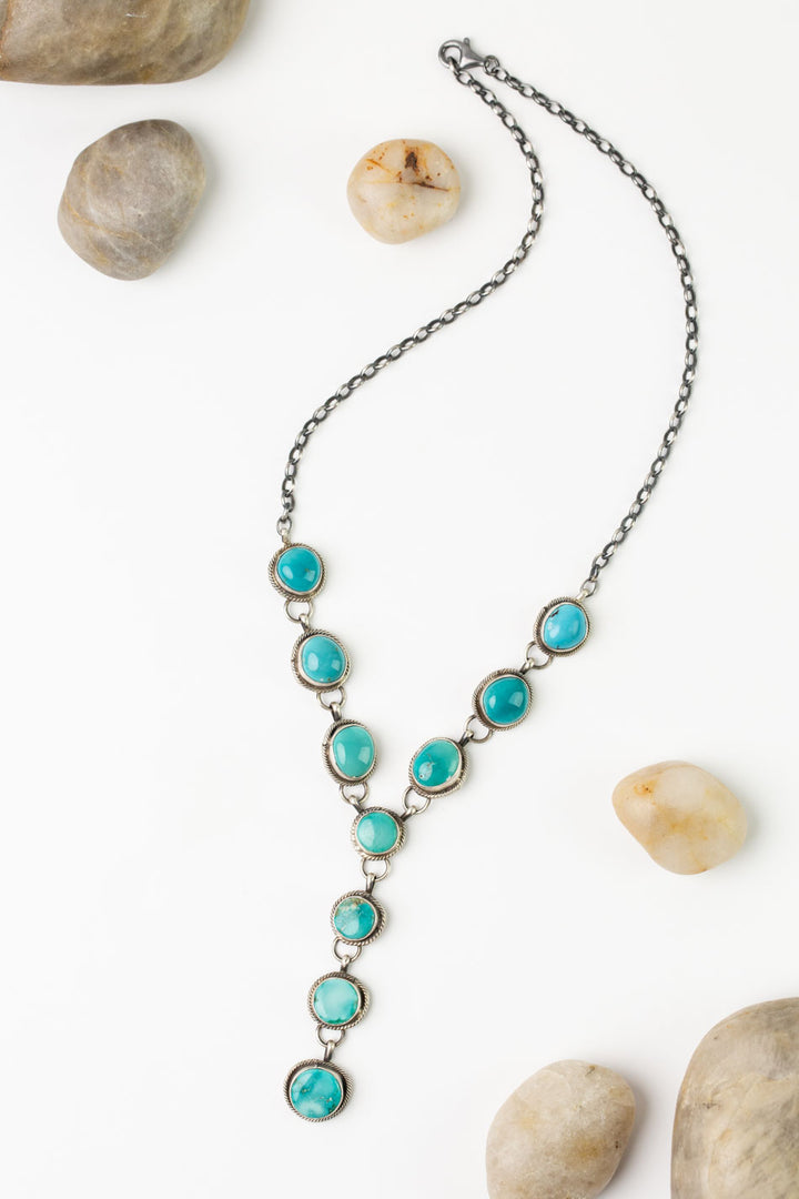 Betta Lee 18.5" Kingman Turquoise Statement Necklace And Earrings Set