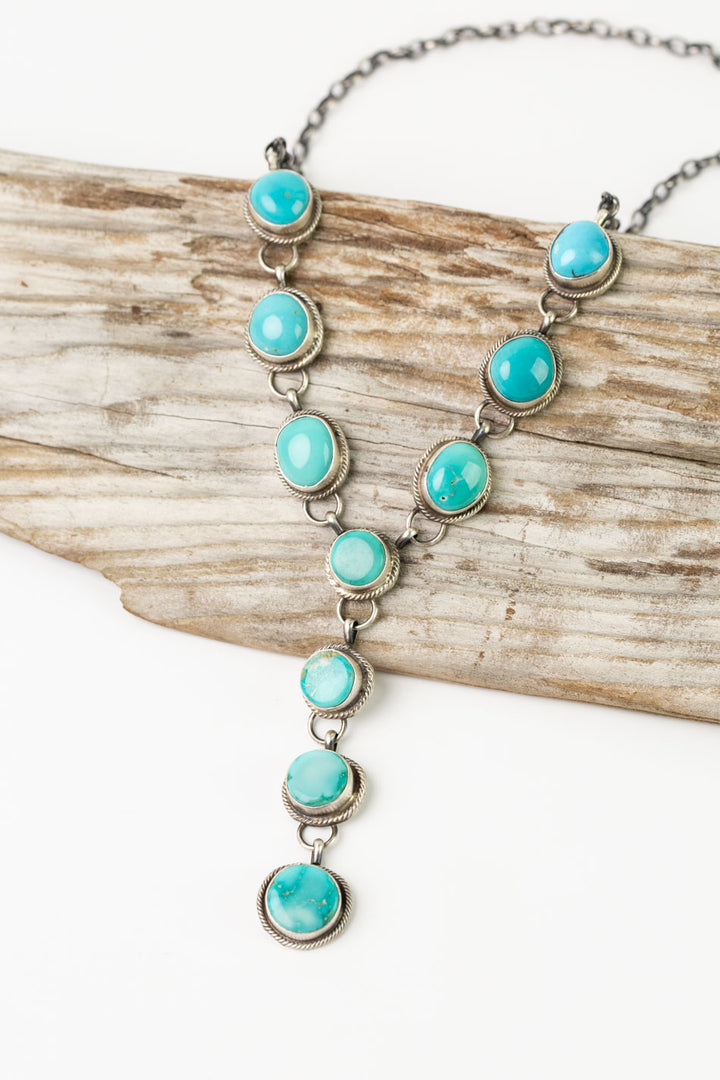 Betta Lee 18.5" Kingman Turquoise Statement Necklace And Earrings Set