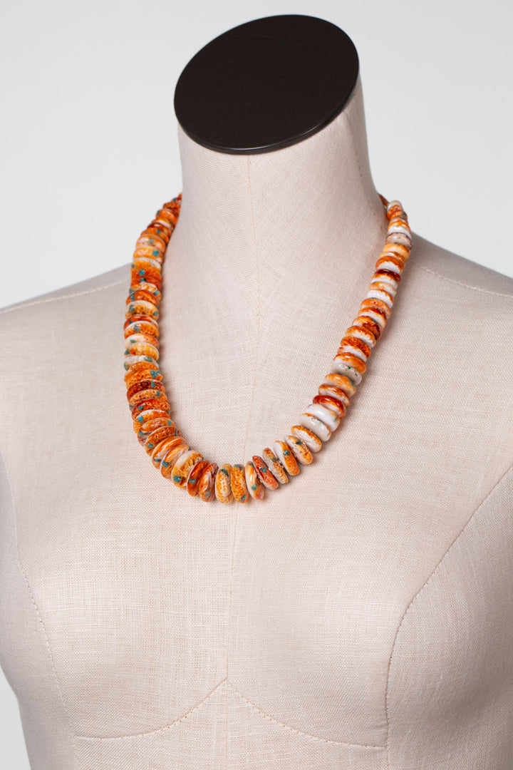 One Of A Kind 21-23" Spiny Oyster Statement Necklace