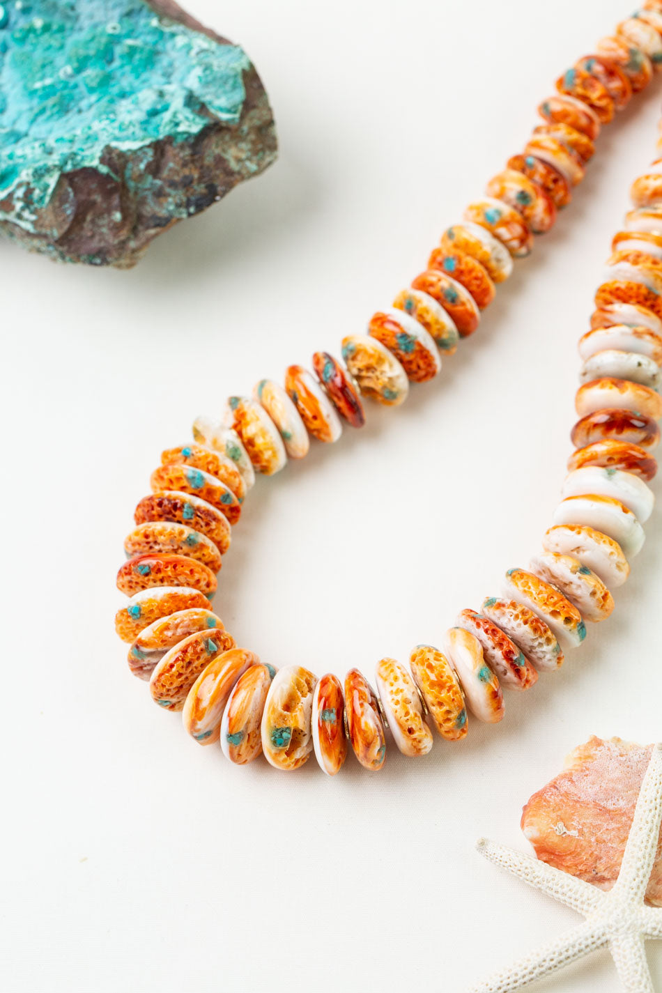 One Of A Kind 21-23" Spiny Oyster Statement Necklace