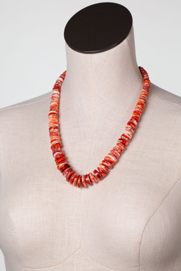 One Of A Kind 21-23" Spiny Oyster Statement Necklace