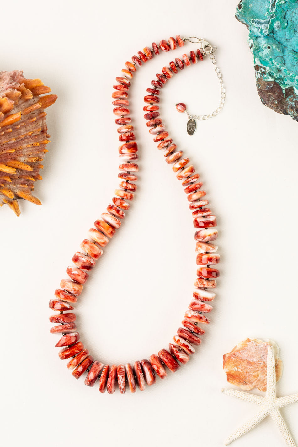 One Of A Kind 21-23" Spiny Oyster Statement Necklace