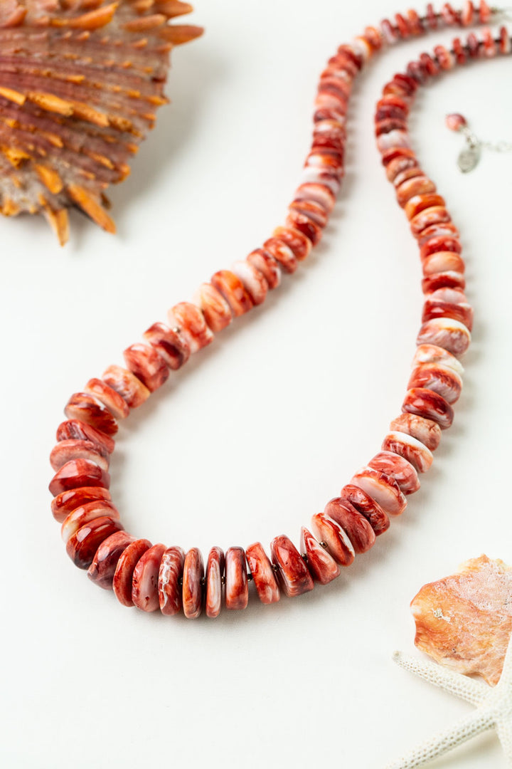 One Of A Kind 21-23" Spiny Oyster Statement Necklace