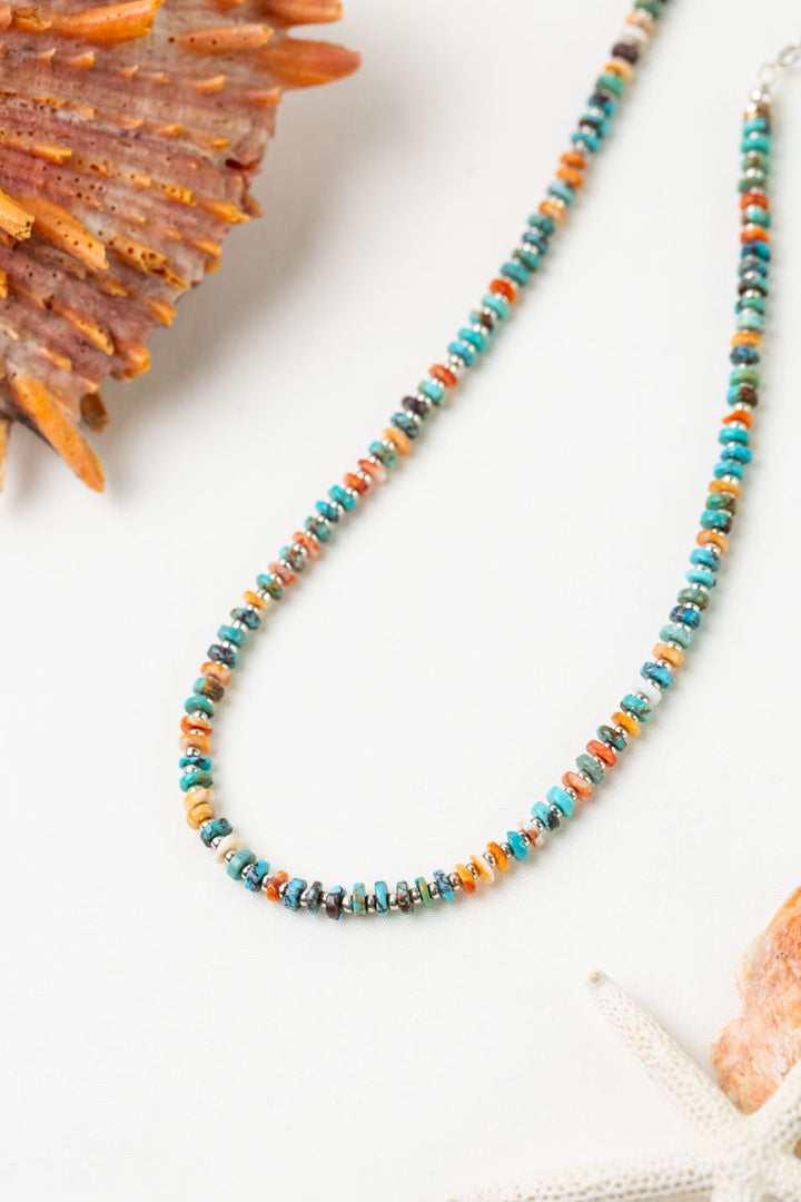 One Of A Kind 21.75-23.75" Spiny Oyster, Turquoise Simple Necklace