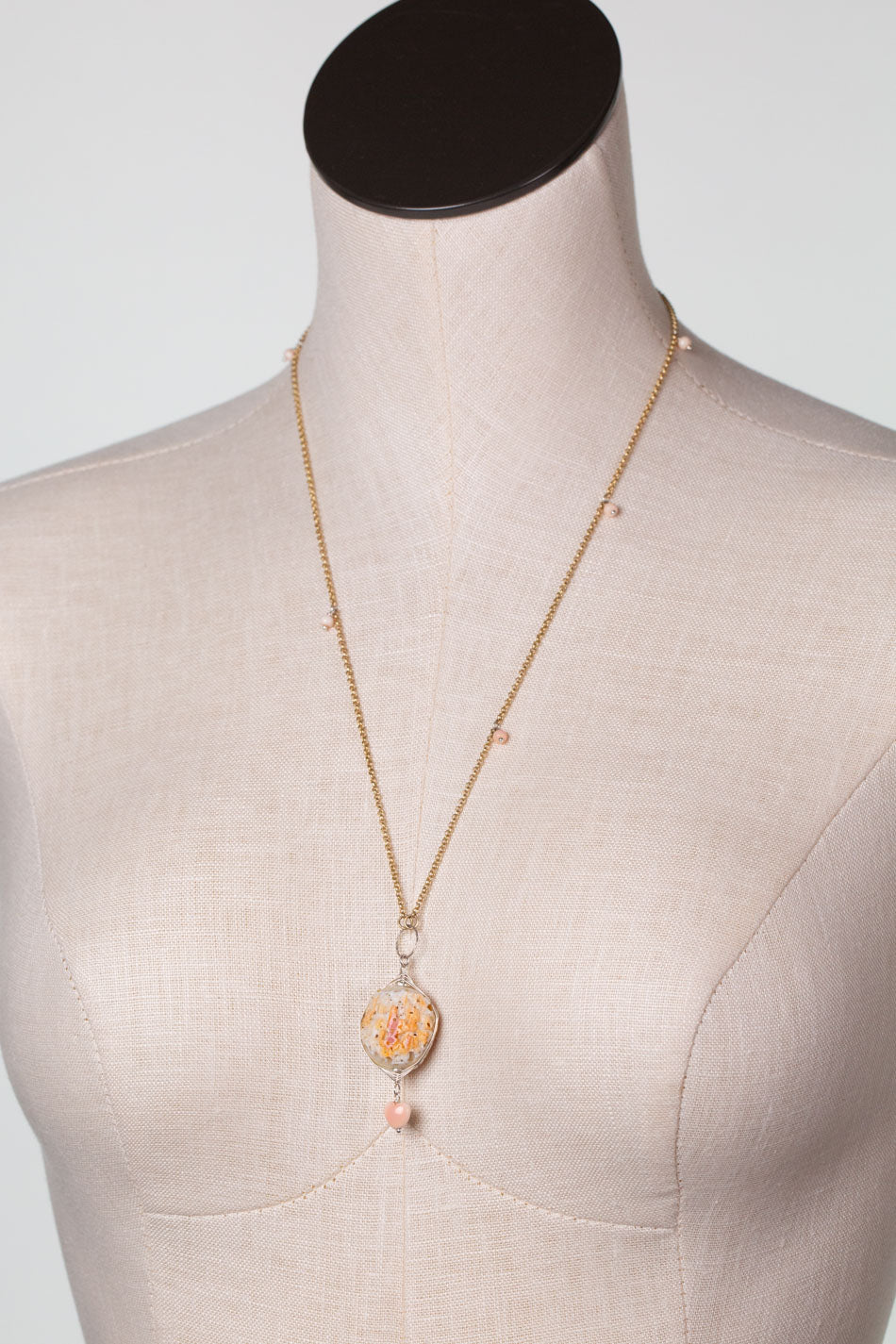 One Of A Kind 22-24" Spiny Oyster Statement Necklace