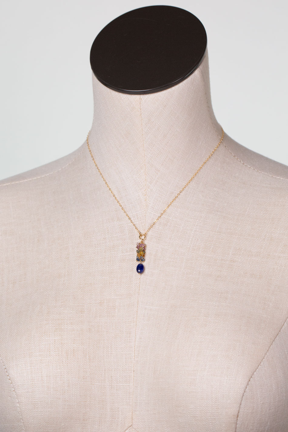 One Of A Kind 15-17" Sapphire Cluster Necklace
