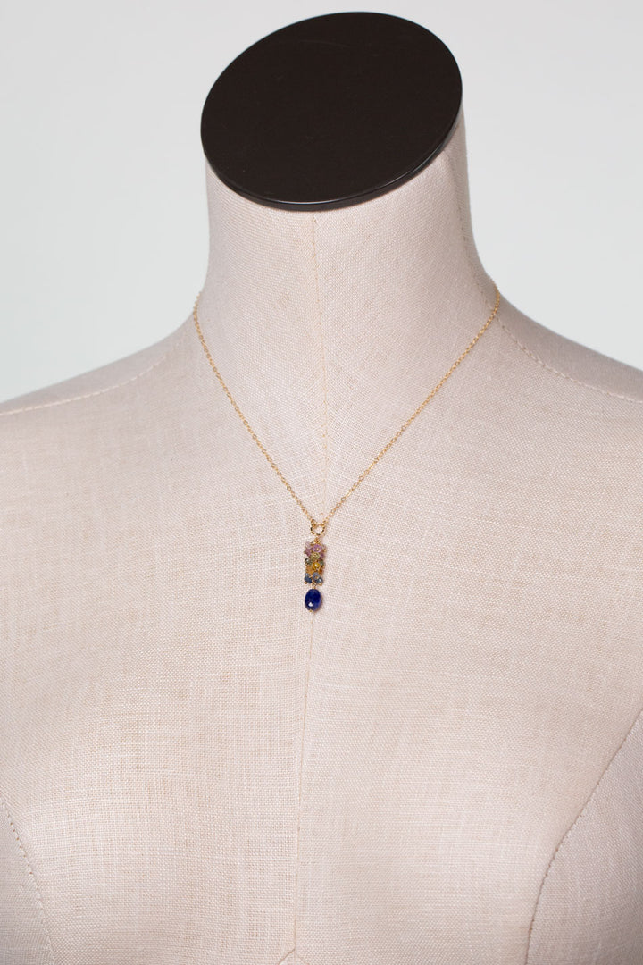 One Of A Kind 15-17" Sapphire Cluster Necklace