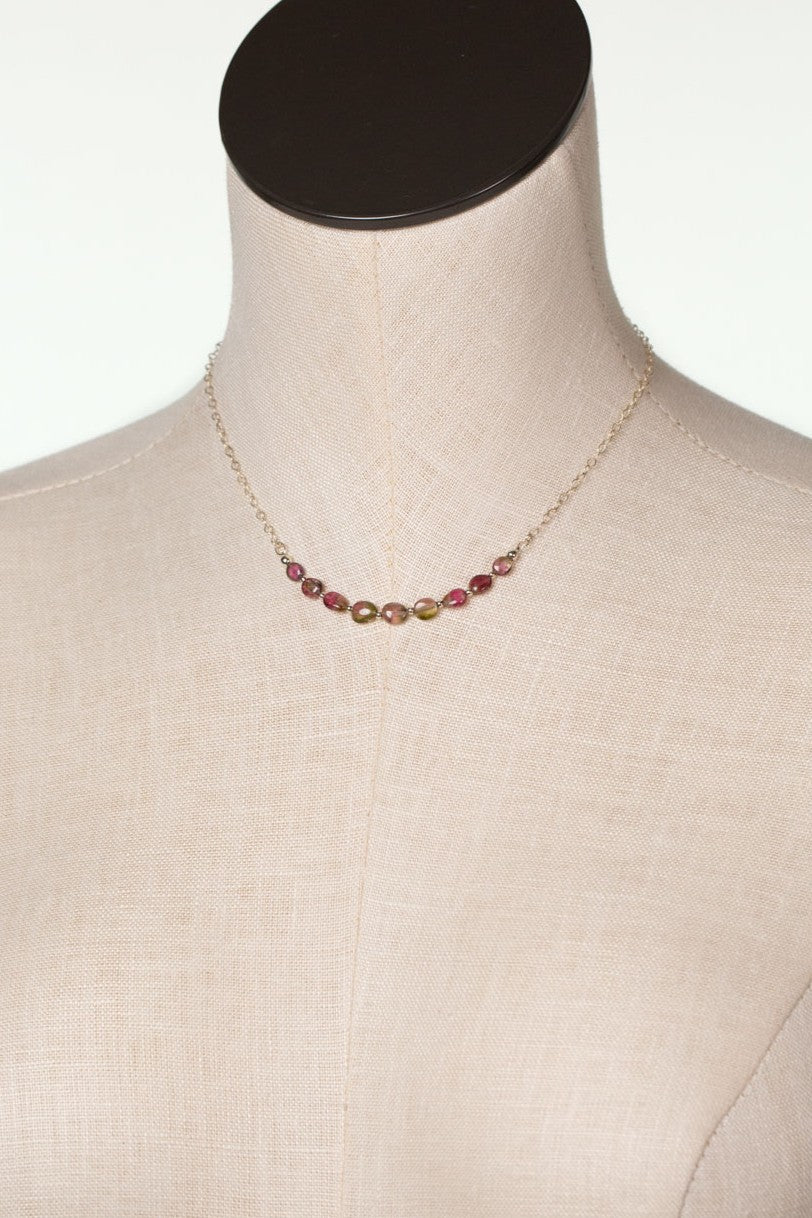 One Of A Kind 14.5-16.5" Watermelon Tourmaline Simple Necklace