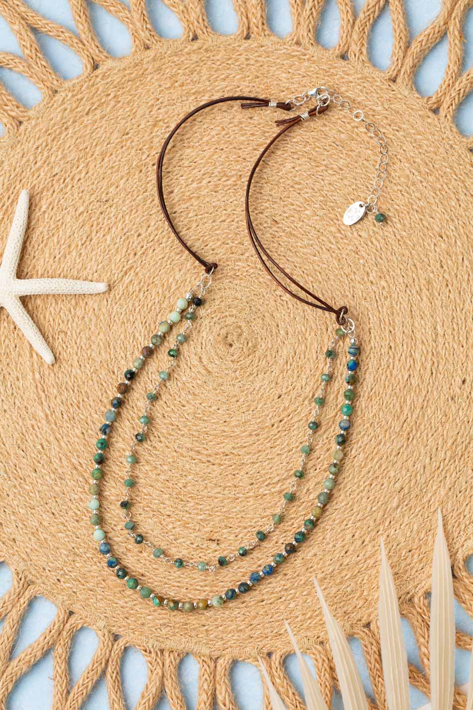 Pacifica 19.5-21.5" Emerald, Chrysocolla Simple Necklace
