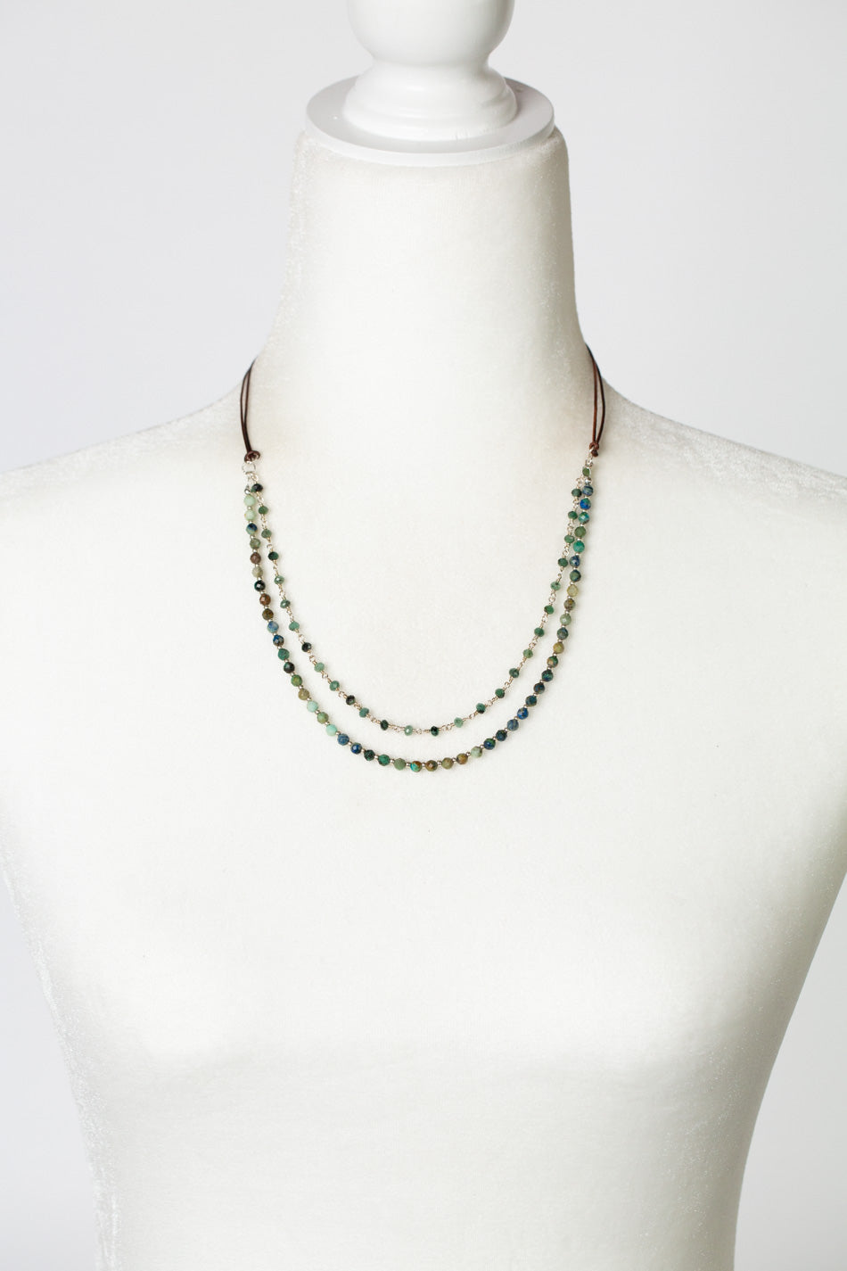 Pacifica 19.5-21.5" Emerald, Chrysocolla Simple Necklace