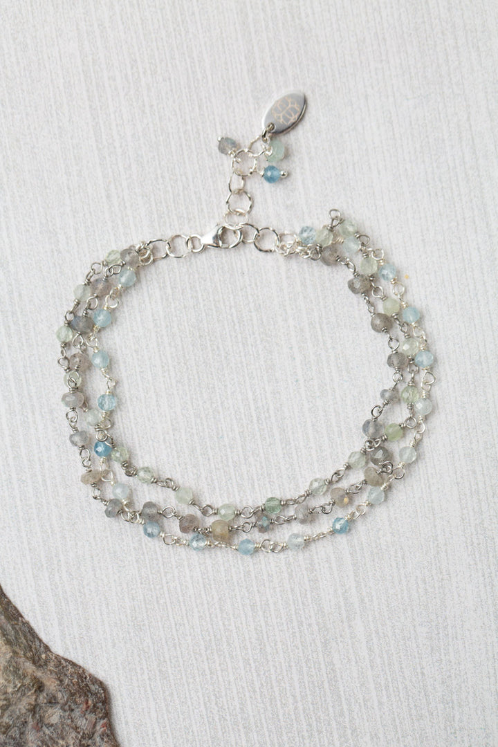 Resilience 7.5-8.5" Labradorite, Aquamarine Multistrand Bracelet