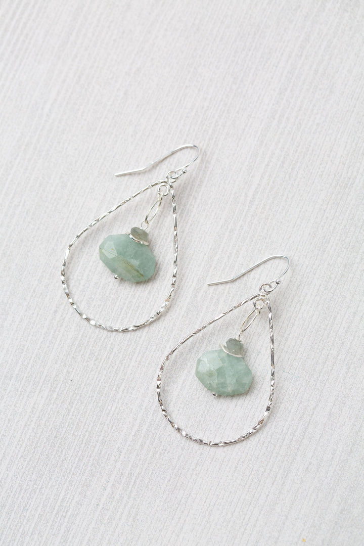 Resilience Labradorite With Faceted Aquamarine Statement Earrings