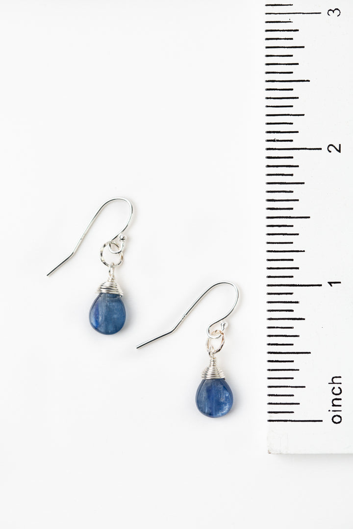 Seaside Silver Kyanite Simple Earrings
