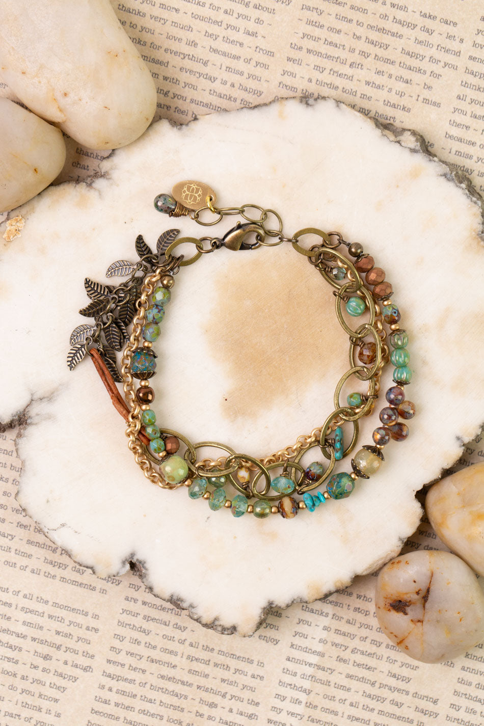 【美品】フミエタナカ　clear yarn bracelet Rustic Creek 7.5-8.5