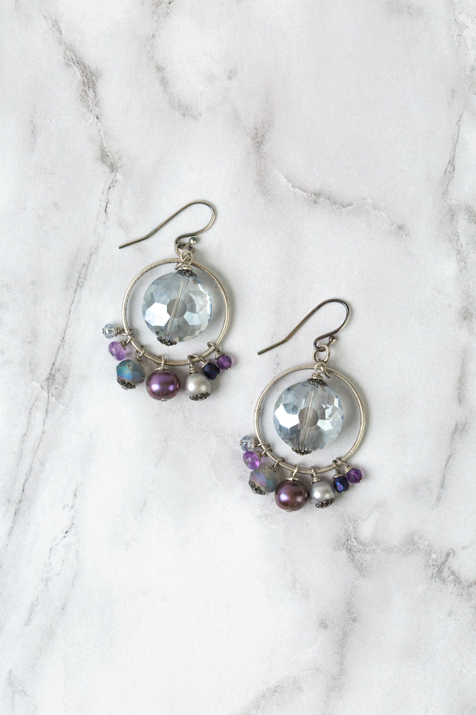 Reflections Crystal, Freshwater Pearl Statement Earrings