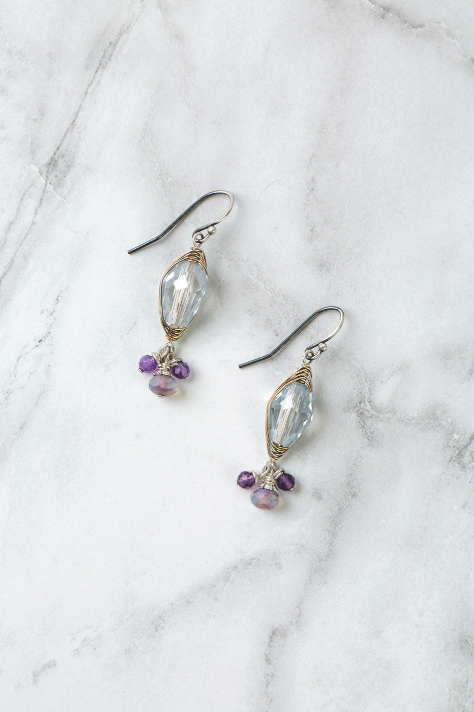 Reflections Crystal Herringbone Earrings