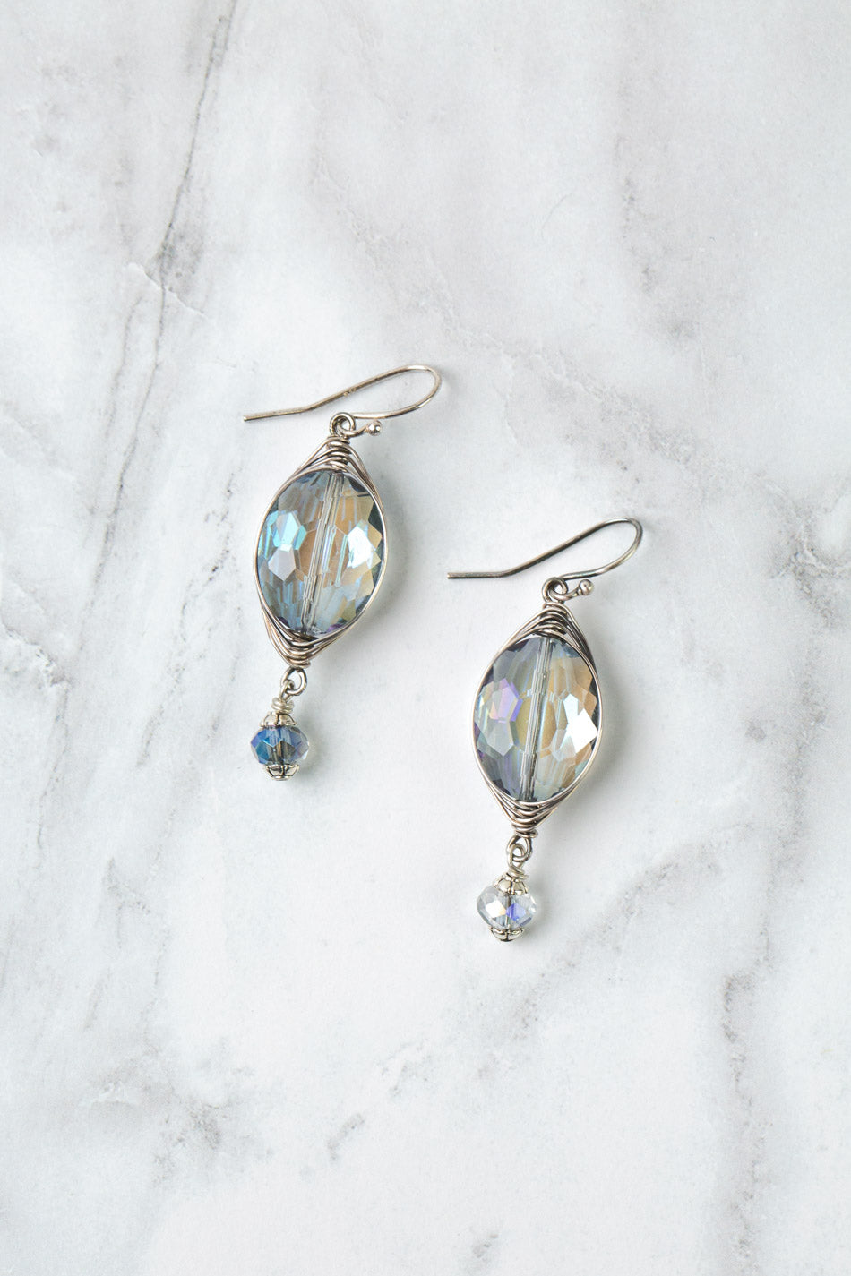 Reflections Crystal Herringbone Earrings