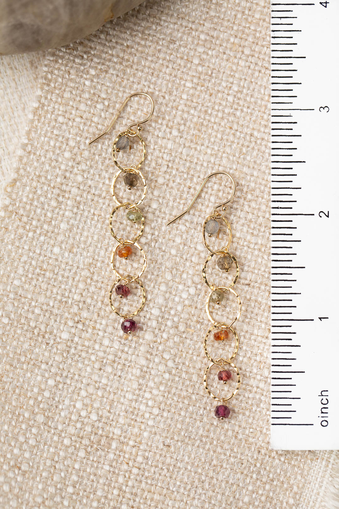 Sapphire Labradorite Dangle Earrings