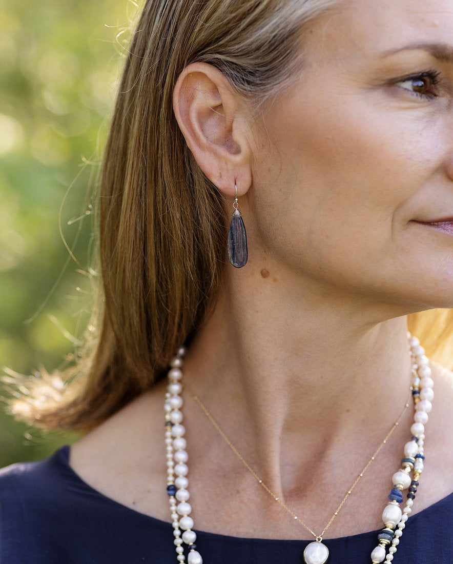 Seaside Kyanite Large Teardrop Earrings