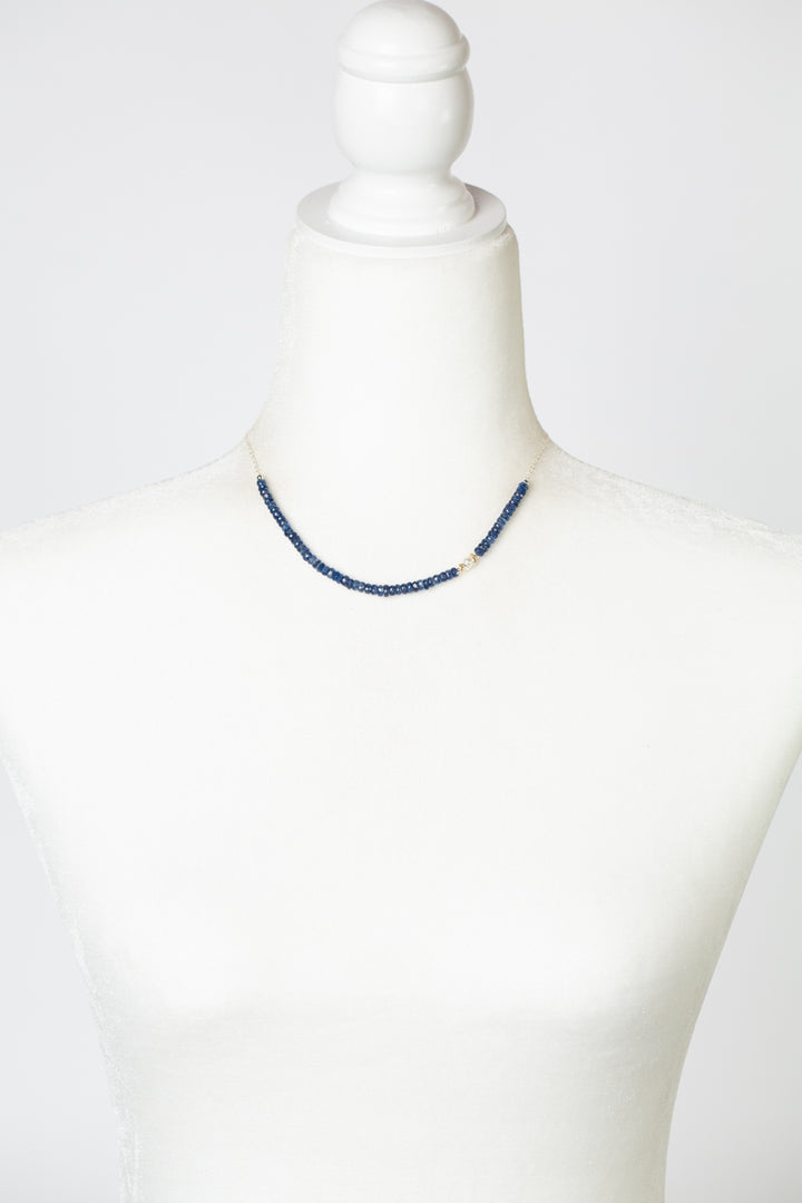 Seaside 15-17" Pearl, Kyanite Simple Necklace