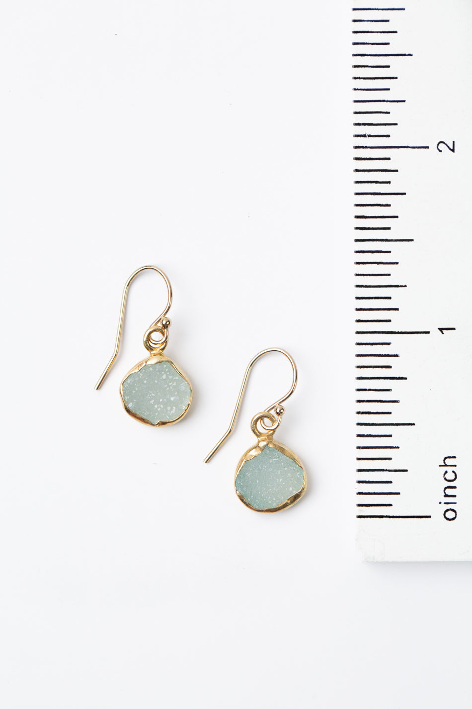 Serenity Simple Chalcedony Druzy Earrings