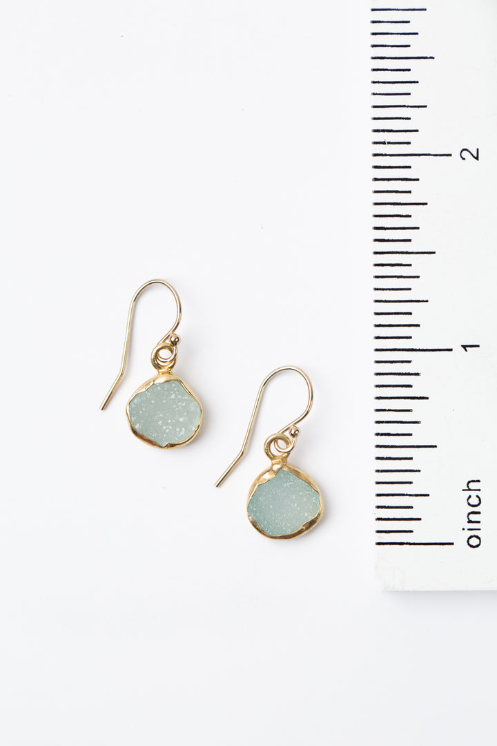 Serenity Simple Chalcedony Druzy Earrings