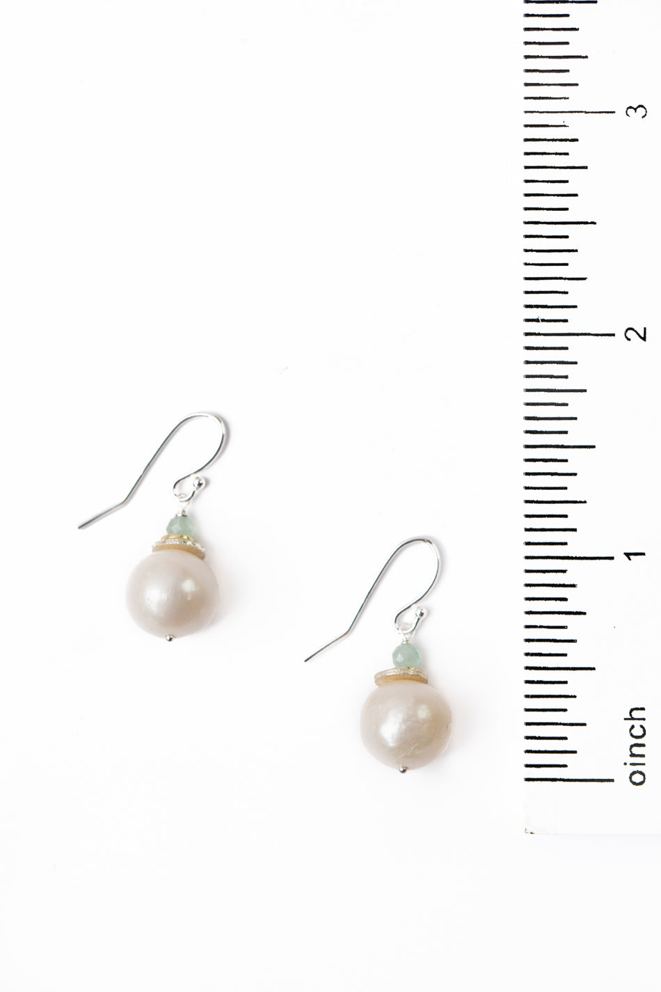 Serenity Chalcedony With Freshwater Pearl Simple Earrings