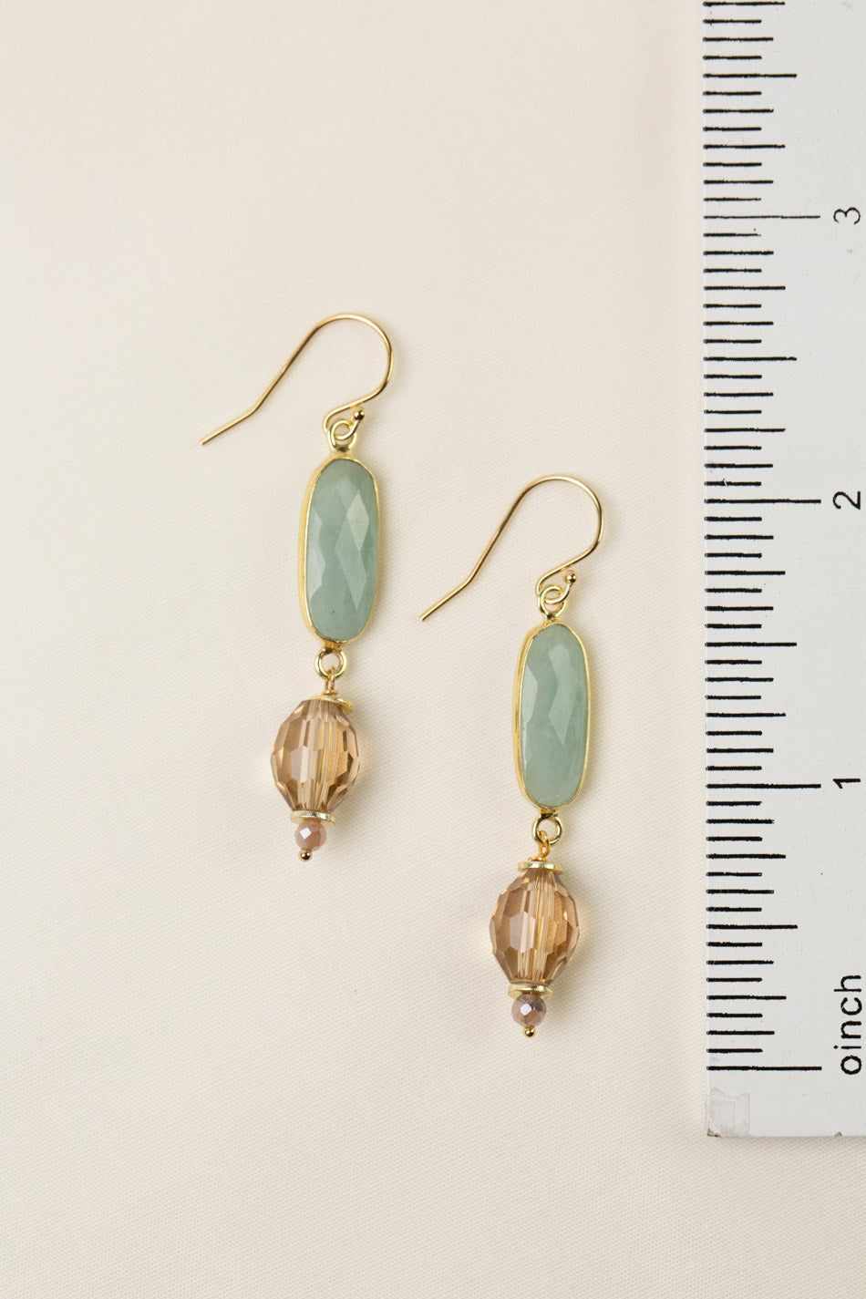 Solace Crystal With Aquamarine Dangle Earrings