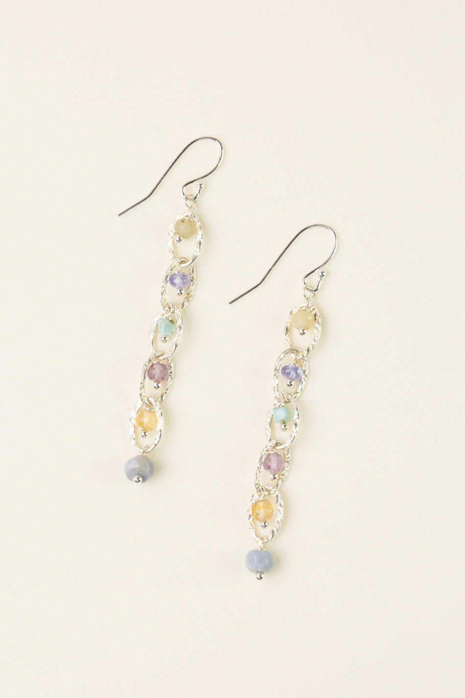 Sanctuary Tanzanite, Amethyst, Citrine With Larimar Statement Earrings