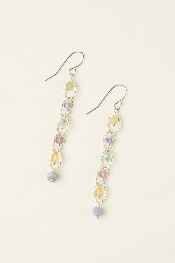 Sanctuary Tanzanite, Amethyst, Citrine With Larimar Statement Earrings
