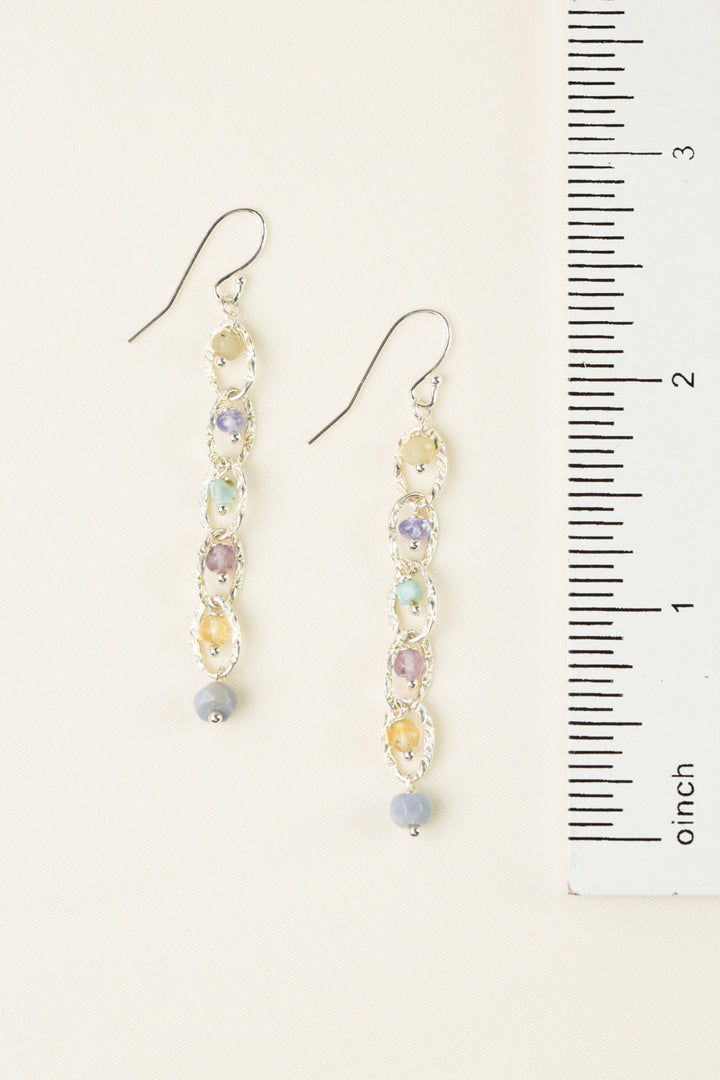 Sanctuary Tanzanite, Amethyst, Citrine With Larimar Statement Earrings
