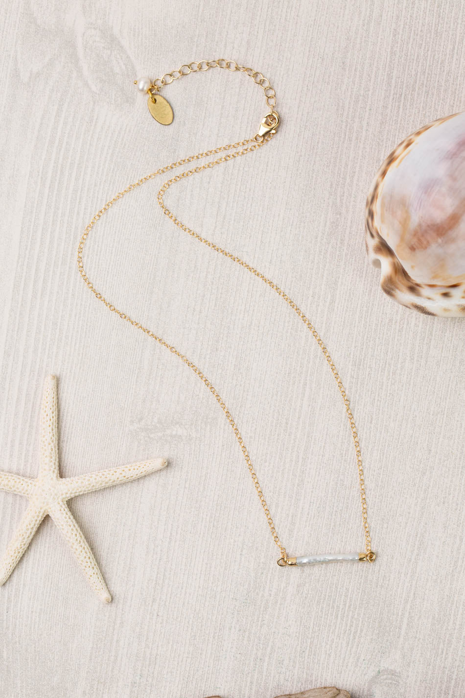 Seaside 16-18" Simple Freshwater Pearl Focal Necklace