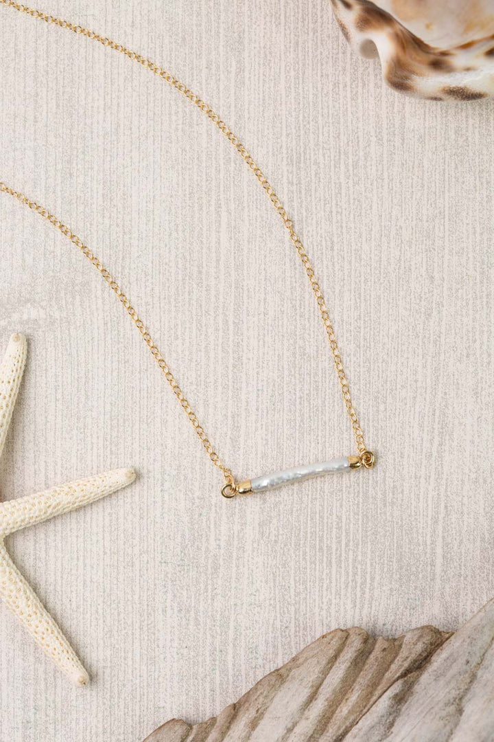 Seaside 16-18" Simple Freshwater Pearl Focal Necklace