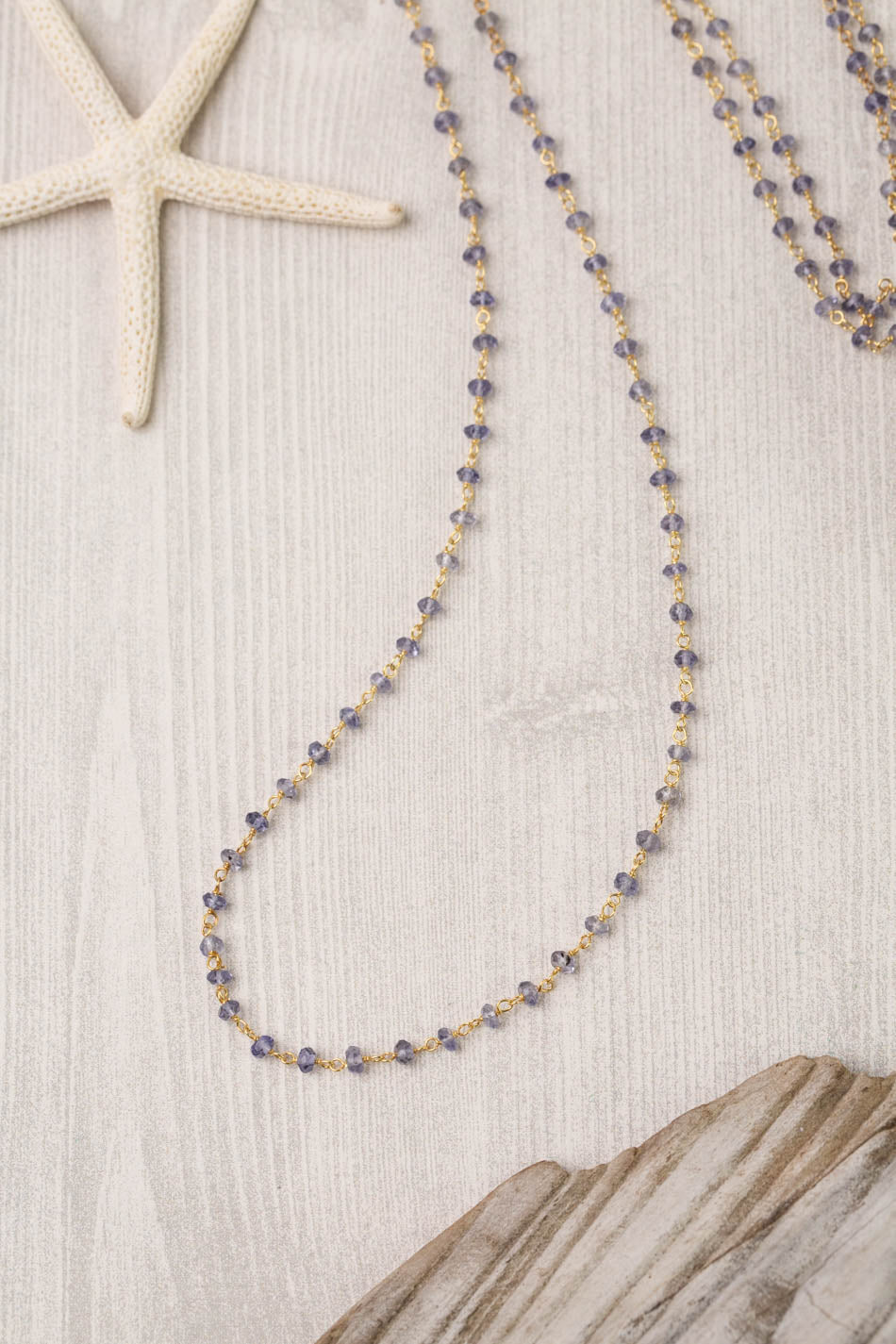 Seaside 33-35" Iolite Gemstone Chain Simple Necklace