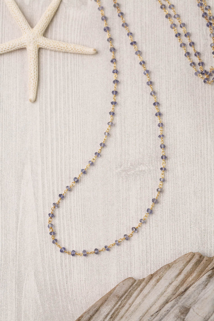 Seaside 33-35" Iolite Gemstone Chain Simple Necklace