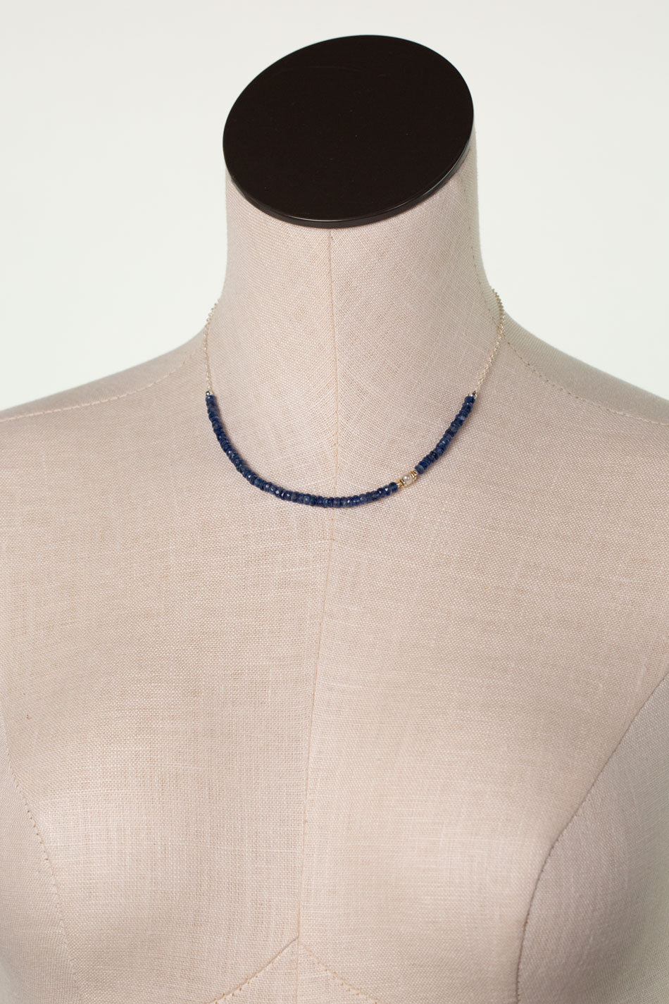 Seaside 15-17" Pearl, Kyanite Simple Necklace