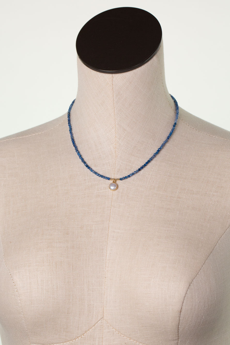 Seaside 16-18" Kyanite With Pearl Simple Necklace