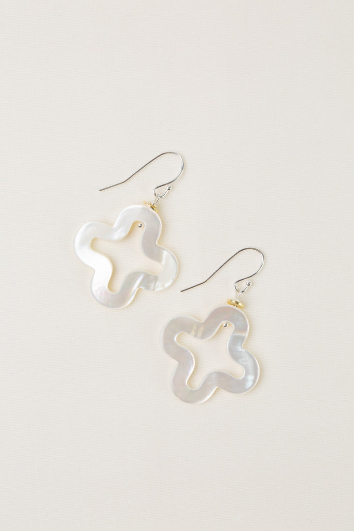 Serenity Mother Of Pearl Cross Statement Earrings