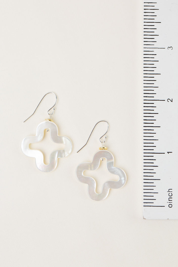 Serenity Mother Of Pearl Cross Statement Earrings