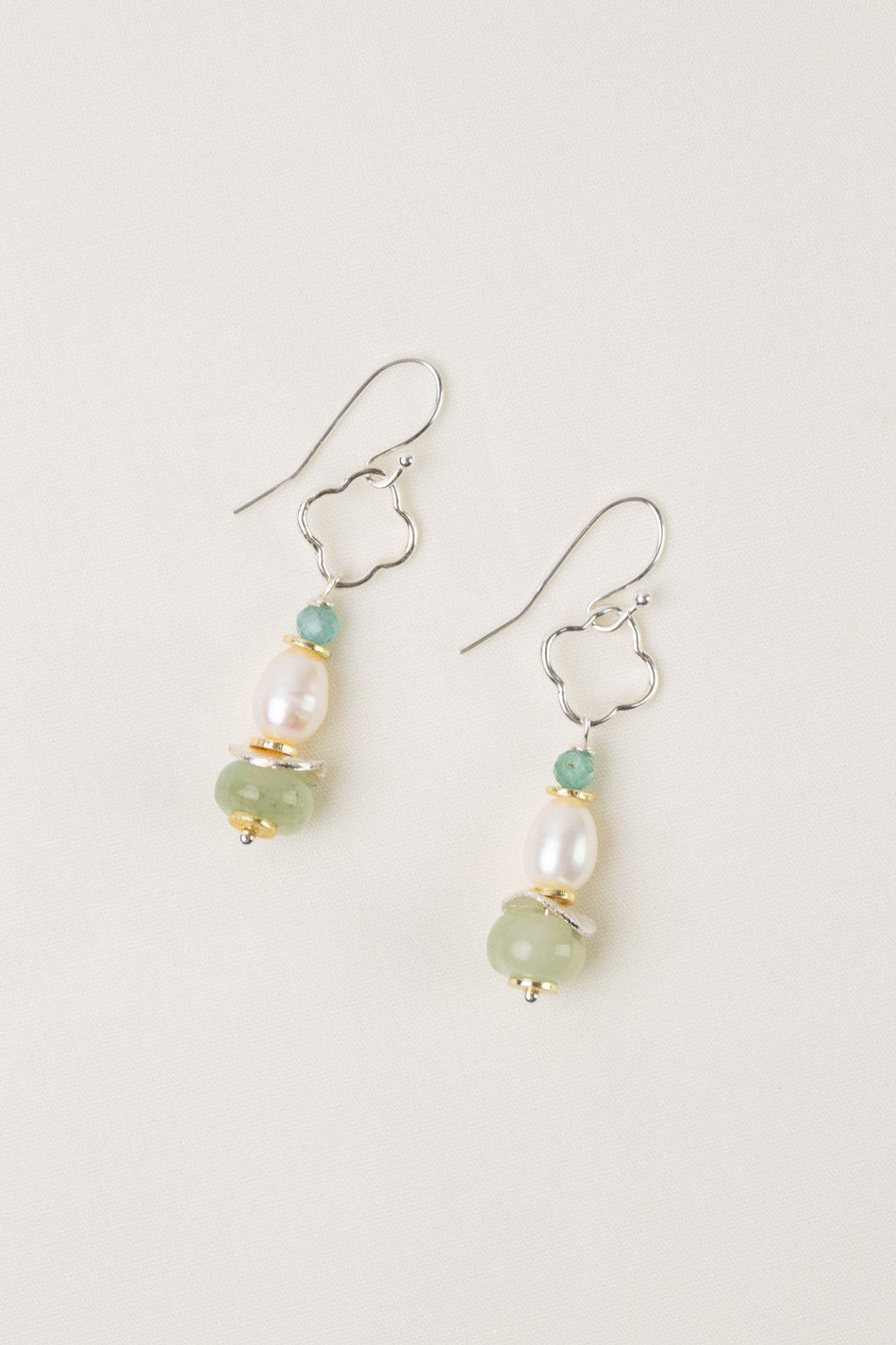 Serenity Freshwater Pearl, Amazonite Dangle Earrings