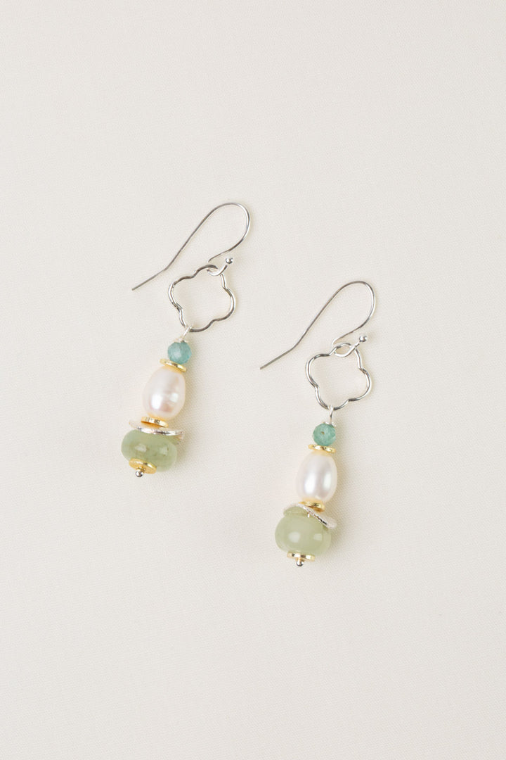 Serenity Freshwater Pearl, Amazonite Dangle Earrings