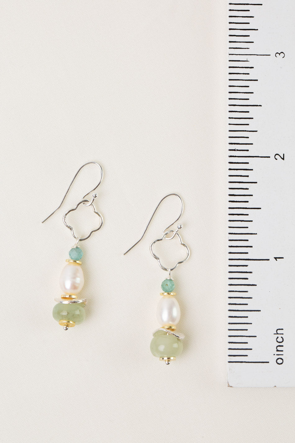 Serenity Freshwater Pearl, Amazonite Dangle Earrings