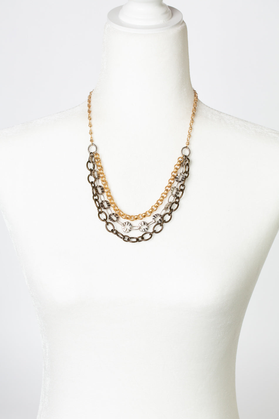 Silver & Gold 20-22" Multistrand Necklace