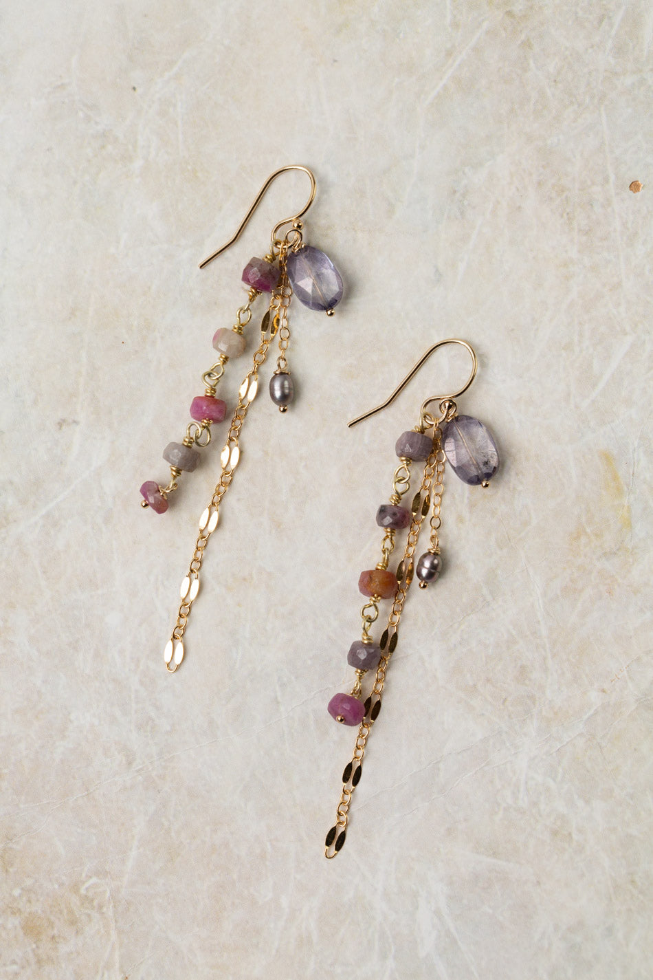 True Colors Topaz, Pearl, Tourmaline Statement Earrings