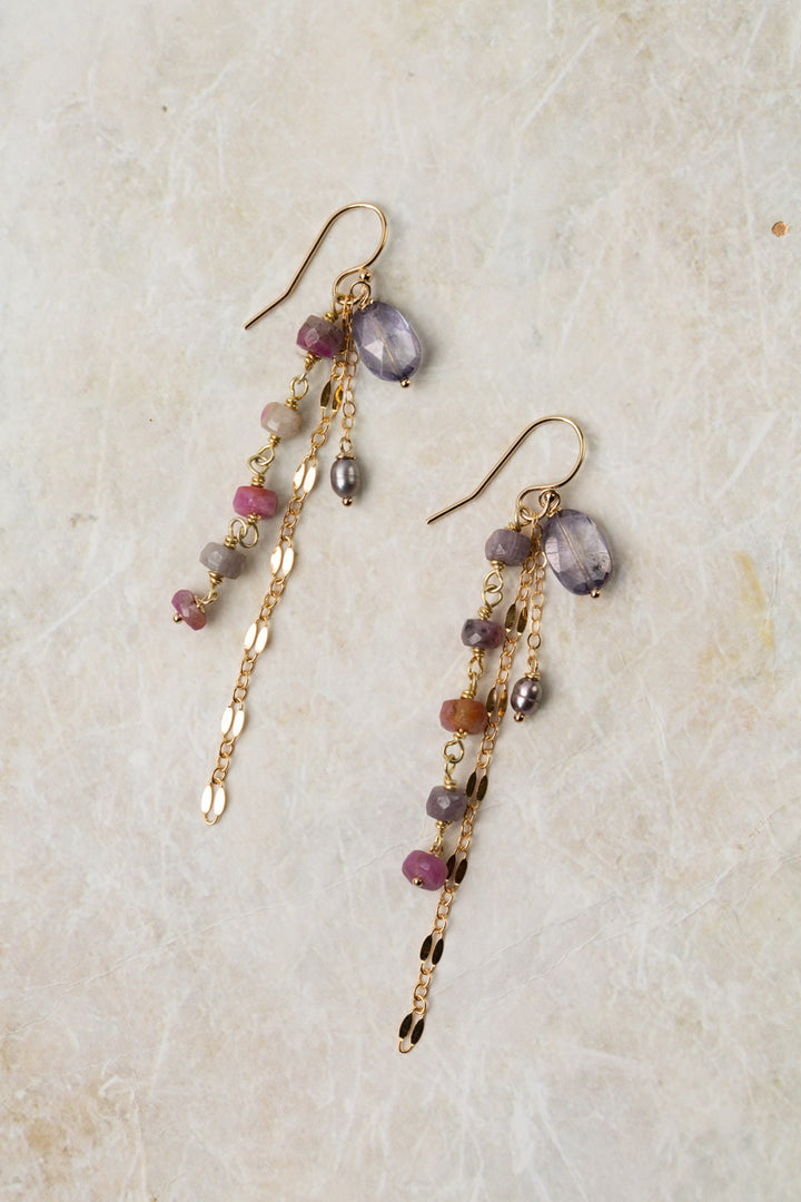 True Colors Topaz, Pearl, Tourmaline Statement Earrings