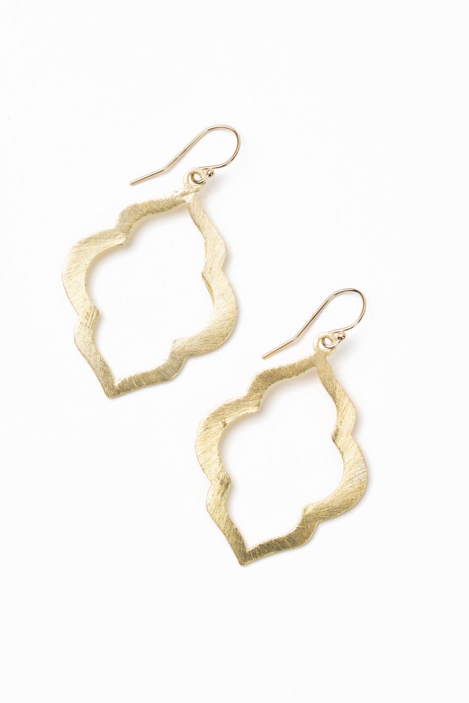 Tranquil Gardens Matte Gold Quatrefoil Earrings